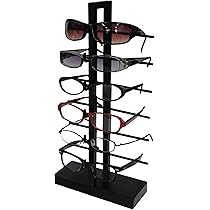 オーダー品 黒【UVカットネジ式9連・スタンド2個】 Amazon｜【monoKOZZ 】【6個掛け】タワー型キューブメガネ